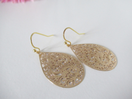 Goudkleurige Boho druppel oorbellen