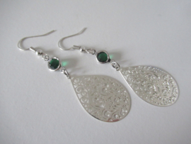 Zilverkleurige Boho oorbellen