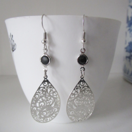 Zilverkleurige Boho oorbellen