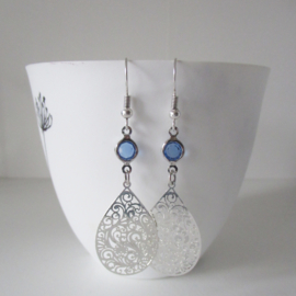 Zilverkleurige Boho oorbellen