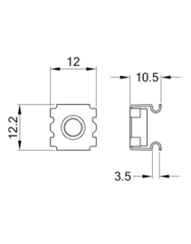 Cage nuts M6, 3 mm, 100 pieces