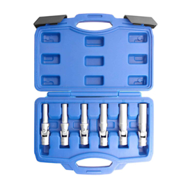 Stahlkaiser - 6-delige gloeibougie- & scharnier bougiedoppenset | koffer - 3/8 - 8-9-10-12-14-16 mm.