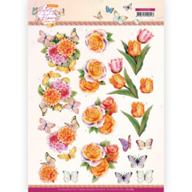 3D knipvel -CD11784 - Jeanine's Art - Perfect Butterfly Flowers - Orange Rose