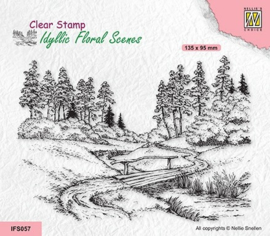 Nellie choice -  IFS057 - Clear Stamps IFS "stream with bridge" 110x95cm