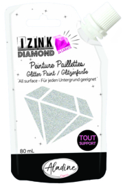 IZINK Diamond glitterverf/pasta 24 karaat- 80 ml - Zilver - 80324