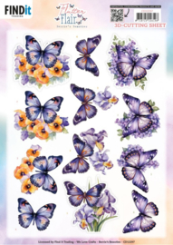3D Cutting Sheet - Berries Beauties - Flutter Flair - Purple Flutters - CD12297