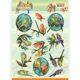 3D knipvel - Amy Design - Colourful Feathers - Canary - CD11763