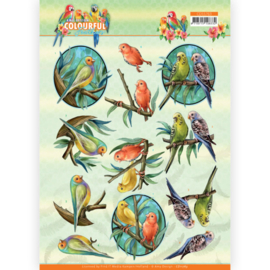3D knipvel - Amy Design - Colourful Feathers - Canary - CD11763