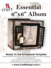icraft - Essential 6x6 album - Ready to Use Scrapbook Template.