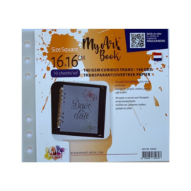 MyArtBook schetspapier 140 g/m2 transparant/ overtrek papier – formaat 16 x 16cm