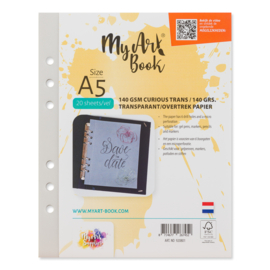 MyArtBook schetspapier 140 g/m2 transparant/ overtrek papier – formaat A5