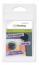 CraftEmotions - 860503/1901 - 2 Power magneten anti slip voor magn. media mat ca 19mm