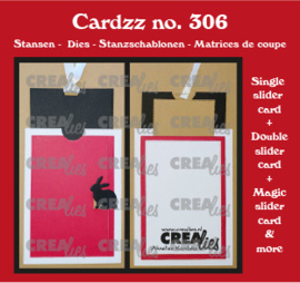 Crealies - Cardzz stansen no. 306, enkele schuifkaart/dubbele schuifkaart/magische schuifkaart en meer