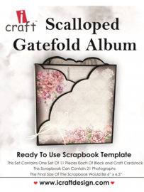 iCraft - Scalloped Gatefold Album - Ready to Use Scrapbook Template.​