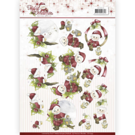 3D Knipvel - Precious Marieke - Joyful Christmas - Santa on branch CD10943