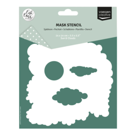Vaessen Creative - Maskersjabloon Sun & Clouds by Carla Creates 14x14cm - CAR0010