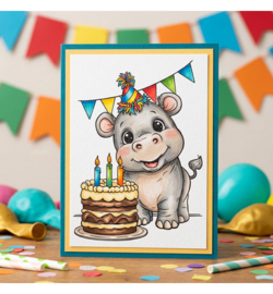 StudioLight - SL-ES-STAMP950 - SL Clear Stamps – Hippo Birthday Essentials nr. 950
