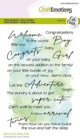 CraftEmotions clearstamps A6 - Basics Tekst Baby (EN) Carla Creaties