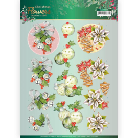 Jeanines Art - 3D knipvel -  Flowers - Christmas Bells CD11556