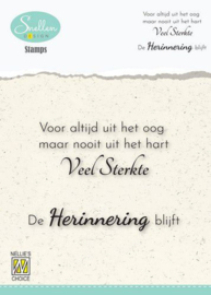 Nellie‘s Choice Clear Stamps - (NL) Voor altijd uit het oog… Dutch Condolence Text Clear Stamps 72x52mm