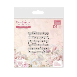 Vintage Tea Collection - Stamp - Musical Notes - 101.6 x 101.6MM