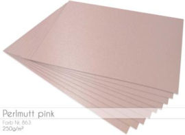 Cardstock  Metallic - Parelmoer Pink - A4 - 250g grams