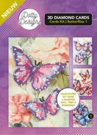 Dotty Designs Diamond 3D Cards Kit 01 Butterflies - DDDCK001