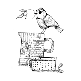 Crafty Individuals CI-648 - 'Blue Tit' Unmounted Art Rubber Stamp