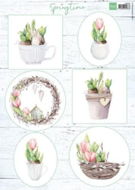 Marianne D 3D Knipvellen Tulips & willow cats VK9565 A4