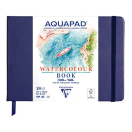 Clairefontaine Aquapad hardcover boek 21x14 24 bladen 300g