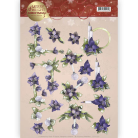 3D knipvel - Precious Marieke - Merry and Bright - Amaryllis in purple CD11120