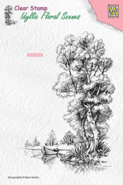 Nellie choice -   IFS014 Clear stamps Idyllic Floral scenes "tree with boat"