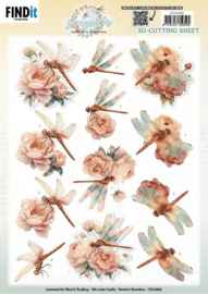 3D Cutting Sheet - Berries Beauties - Dragonflies - Blush - CD12442