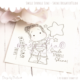 SSS22 Smile Sparkle Sine ~ Shine BrighterTilda {Rubber Stamp Sheet}