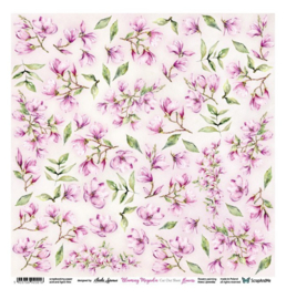 Scrap And Me - Blooming Magnolia Flowers - Knipvel - 30.5x30.5 cm