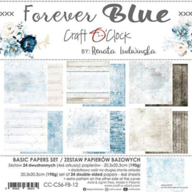 Craft O Clock - Forever Blue - Basic Paper Set 20,3x20,3 cm