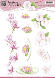 3D Knipvel - Jeanines Art - Roze bloemen CD10687