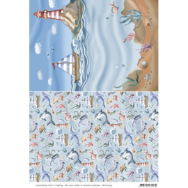 Yvonne Creations - background sheets - Ocean Days - Lighthouse - BGS10047
