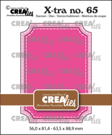 Crealies - X-tra stansen no. 65, ATC Ticket met stiksteeklijn