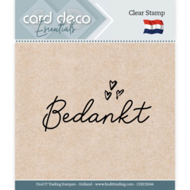 Card Deco Essentials CDECS044 - Clear Stamps - Bedankt