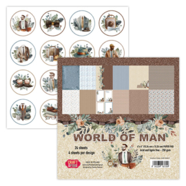 Craft & You Design CPB-WM15 Paper Pad 6x6" World of Man