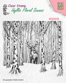 Nellie choice IFS017 Idyllic Floral scenes "Deer in forest" 95x126mm