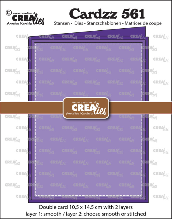 Crealies - Cardzz stansen no. 561, Dubbele kaart 10,5 x 14,5 cm
