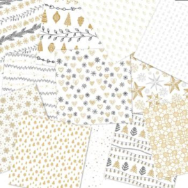 LaCreativ - Designpapier - Goldene Weihnachtszeit - Paper Pack 6x6 - 24 vellen dubbelzijdig