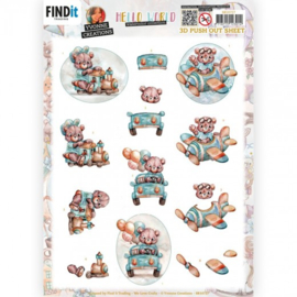 3D Push Out - Yvonne Creations - Hello World - Playing Teddybear - SB10727