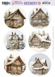 Push-Out Scenery - Berries Beauties - Winter Charm Round - BBSC10015