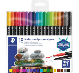 Staedtler - permanente stift dubbele punt - 18 pcs