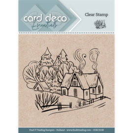 Card Deco Essentials - CDECS108 - Clear Stamps - Christmas House 