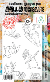 AALL & Create A6 Clear Stamps #214 Bunnies + dies