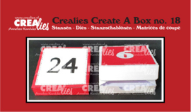 Crealies - Create A Box stansen no. 18, Adventsdoosje 6 cm, met cijfers